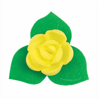 Obrazek RÓŻA ANGIELSKA PĄCZEK Z LISTKIEM ŻÓŁTA 050545 ROSE DECOR