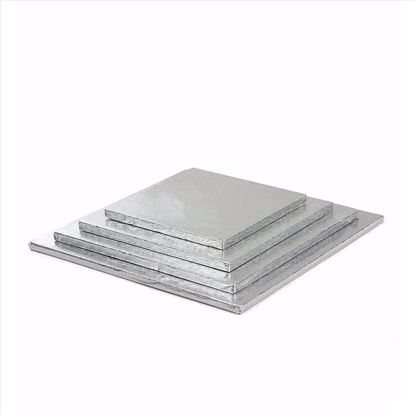 Obrazek PODKŁAD POD TORT ANGIELSKI SREBRNY KWADRAT 30x30x1,2h